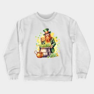 Watercolor Leprechaun Crewneck Sweatshirt